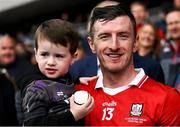 6 April 2025; Patrick Horgan of Cork with his son Jack after the Allianz Hurling League Division 1A final match between Tipperary and Cork at SuperValu Páirc Uí Chaoimh in Cork. Photo by Brendan Moran/Sportsfile