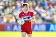 6 April 2025; Ethan Doherty of Derry during the Ulster GAA Football Senior Championship preliminary round match between Donegal and Derry at MacCumhaill Park in Ballybofey, Donegal. Photo by David Fitzgerald/Sportsfile