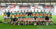 6 April 2025; The Offaly squad before the Allianz Hurling League Division 1B final match between Waterford and Offaly at SuperValu Páirc Uí Chaoimh in Cork. Photo by Piaras Ó Mídheach/Sportsfile