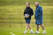 8 April 2025; Interim head coach Ian Costello, left, and performance consultant Chris Boyd during a Munster Rugby squad training at the University of Limerick in Limerick. Photo by Brendan Moran/Sportsfile