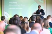 8 April 2025; Sport Ireland Anti-Doping today published its 2024 Annual Report, marking a record number of tests carried out. In 2024 Sport Ireland collected 2,029 samples – the highest number gathered since the programme began in 1999. This represents an 11% increase on samples collected in 2023. Speaking at the launch, held at the GAA National Games Development Centre on the Sport Ireland Campus in Dublin is Sport Ireland Chairperson John Foley. For more information see https://www.sportireland.ie/anti-doping/news/sport-ireland-launches-2024-annual-anti-doping-report-that-shows-record-number-of Photo by Sam Barnes/Sportsfile