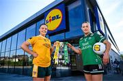 8 April 2025; In attendance at a photocall ahead of the 2025 Lidl Ladies National Football League Finals are Shannan McQuade of Fermanagh and Bronagh Devlin of Antrim. The Divisions 1 and 2 Finals will be played at Croke Park next Saturday, April 12, before Sunday’s Divisions 3 and 4 Finals, fixed for Drogheda and Clones respectively. Photo by David Fitzgerald/Sportsfile