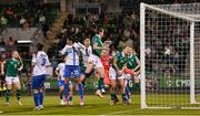 8 April 2025; Anna Patten of Republic of Ireland heads her side's second goal during the UEFA Women's Nations League B match between Republic of Ireland and Greece at Tallaght Stadium in Dublin. Photo by Stephen McCarthy/Sportsfile