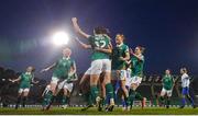8 April 2025; Anna Patten of Republic of Ireland celebrates with team-mates after scoring their side's second goal during the UEFA Women's Nations League B match between Republic of Ireland and Greece at Tallaght Stadium in Dublin. Photo by Stephen McCarthy/Sportsfile