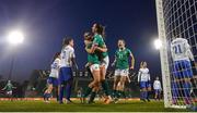 8 April 2025; Anna Patten of Republic of Ireland celebrates with Jessie Stapleton, left, after scoring their side's second goal during the UEFA Women's Nations League B match between Republic of Ireland and Greece at Tallaght Stadium in Dublin. Photo by Stephen McCarthy/Sportsfile