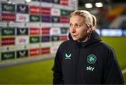8 April 2025; Republic of Ireland head coach Carla Ward after the UEFA Women's Nations League B match between Republic of Ireland and Greece at Tallaght Stadium in Dublin. Photo by Stephen McCarthy/Sportsfile