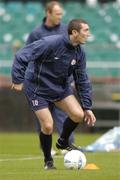 14 September 2004; Shelbourne's Jason Byrne during squad training ahead of their UEFA Cup, 1st Round - 1st Leg match against Lille. Lansdowne Road, Dublin. Picture credit; Brian Lawless / SPORTSFILE