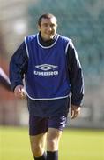 14 September 2004; Shelbourne's Jason Byrne during squad training ahead of their UEFA Cup, 1st Round - 1st Leg match against Lille. Lansdowne Road, Dublin. Picture credit; Brian Lawless / SPORTSFILE