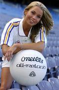 14 September 2004; Model Katy French at the launch of the O'Neills Kilmacud Crokes All-Ireland Football Sevens 2004 in Croke Park, Dublin. Picture credit; David Maher / SPORTSFILE