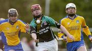 11 September 2004; Kevin Campbell, Setanta, in action against Joe Boyle, left, and Kieran Dowds, Burt. AIB Kilmacud Crokes All-Ireland Hurling Sevens 2004  Shield Final, Burt v Setanta, Kilmacud Crokes, Glenalbyn, Stillorgan, Dublin. Picture credit; Ray McManus /  SPORTSFILE