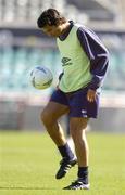 15 September 2004; Shelbourne's Juan Sara during squad training ahead of their UEFA Cup, 1st Round - 1st Leg, match against Lille, Lansdowne Road, Dublin. Picture credit; Brian Lawless / SPORTSFILE