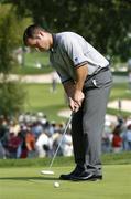 15 September 2004; Paul Casey, Team Europe 2004, watches his putt on the 12th green during the practice round in advance of the 35th Ryder Cup Matches. Oakland Hills Country Club, Bloomfield Township, Michigan, USA. Picture credit; Matt Browne / SPORTSFILE