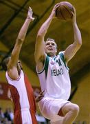 15 September 2004; Billy Collins, Ireland, in action against Kgomotso Sefolosha, Switzerland. Men's European Basketball Championship, Qualifying round, Ireland v Switzerland, ESB Arena, Tallaght, Dublin. Picture credit; Brendan Moran / SPORTSFILE