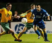15 September 2004; Willie Bruton, Waterford United, in action against Ross O'Callaghan, left, and Kieran O'Mahoney, Rockmount. FAI Cup Quarter Final Replay, Rockmount v Waterford United, Turners Cross, Cork. Picture credit; David Maher / SPORTSFILE
