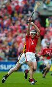 12 September 2004; Niall McCarthy, Cork. Guinness All-Ireland Senior Hurling Championship Final, Cork v Kilkenny, Croke Park, Dublin. Picture credit; Brian Lawless / SPORTSFILE *** Local Caption *** Any photograph taken by SPORTSFILE during, or in connection with, the 2004 Guinness All-Ireland Hurling Final which displays GAA logos or contains an image or part of an image of any GAA intellectual property, or, which contains images of a GAA player/players in their playing uniforms, may only be used for editorial and non-advertising purposes.  Use of photographs for advertising, as posters or for purchase separately is strictly prohibited unless prior written approval has been obtained from the Gaelic Athletic Association.