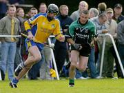 11 September 2004; Ardel McDermott, Burt, in action against Martin Callaghan, Setanta. AIB Kilmacud Crokes All-Ireland Hurling Sevens 2004  Shield Final, Burt v Setanta, Kilmacud Crokes, Glenalbyn, Stillorgan, Dublin. Picture credit; Ray McManus / SPORTSFILE