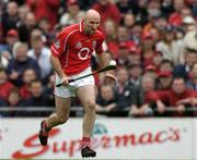 12 September 2004; Brian Corcoran, Cork. Guinness All-Ireland Senior Hurling Championship Final, Cork v Kilkenny, Croke Park, Dublin. Picture credit; Ray McManus / SPORTSFILE *** Local Caption *** Any photograph taken by SPORTSFILE during, or in connection with, the 2004 Guinness All-Ireland Hurling Final which displays GAA logos or contains an image or part of an image of any GAA intellectual property, or, which contains images of a GAA player/players in their playing uniforms, may only be used for editorial and non-advertising purposes.  Use of photographs for advertising, as posters or for purchase separately is strictly prohibited unless prior written approval has been obtained from the Gaelic Athletic Association.