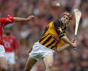 12 September 2004; Tommy Walsh, Kilkenny. Guinness All-Ireland Senior Hurling Championship Final, Cork v Kilkenny, Croke Park, Dublin. Picture credit; Ray McManus / SPORTSFILE *** Local Caption *** Any photograph taken by SPORTSFILE during, or in connection with, the 2004 Guinness All-Ireland Hurling Final which displays GAA logos or contains an image or part of an image of any GAA intellectual property, or, which contains images of a GAA player/players in their playing uniforms, may only be used for editorial and non-advertising purposes.  Use of photographs for advertising, as posters or for purchase separately is strictly prohibited unless prior written approval has been obtained from the Gaelic Athletic Association.