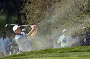 16 September 2004; Sergio Garcia, Team Europe 2004, plays from the bunker onto the 6th green during a practice round in advance of the 35th Ryder Cup Matches. Oakland Hills Country Club, Bloomfield Township, Michigan, USA. Picture credit; Matt Browne / SPORTSFILE