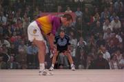 11 September 2004; Dublin's Eoin Kennedy looks on as Wexford's Barry Goff prepares to serve. Coca Cola All-Ireland 60 x 30 Handball Finals, Senior Singles Event, Eoin Kennedy, Dublin v Barry Goff, Wexford, Croke Park, Dublin. Picture credit; Pat Murphy / SPORTSFILE