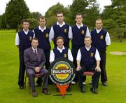 16 September 2004; The Athlone Golf Club team, back row, left to right, James Joyce, Marc Butler, Marc Rowe, Ciaran O'Connor and Padraig O'Boyle. Front row, left to right, Stephen Kent, Bulmers Marketing Manager, Team Captain Paddy O'Boyle and John O'Brien who played Sutton in the Bulmers Barton Shield Semi-Final. Shannon Golf Club, Shannon, Co. Clare. Picture credit; Ray McManus / SPORTSFILE