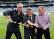 7 October 2013; In attendance at the launch of the 2013 Asian Gaelic Games is Martin Skelly, Chairman of the Leinster Council, centre, with Denis Cleary, Fexco, left, and Paraic McGrath, Asia County Board, right. Croke Park, Dublin. Picture credit: Matt Browne / SPORTSFILE
