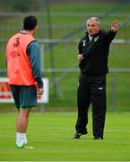 7 October 2013; Republic of Ireland interim manager Noel King and Andy Reid during squad training ahead of their 2014 FIFA World Cup Qualifier, Group C, game against Germany on Friday. Republic of Ireland Squad Training, Gannon Park, Malahide, Co. Dublin. Picture credit: David Maher / SPORTSFILE