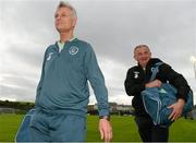7 October 2013; Republic of Ireland interim manager Noel King, right, with Ruud Dokter, High Performance Director, Republic of Ireland, during squad training ahead of their 2014 FIFA World Cup Qualifier, Group C, game against Germany on Friday. Republic of Ireland Squad Training, Gannon Park, Malahide, Co. Dublin. Picture credit: David Maher / SPORTSFILE