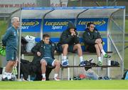 8 October 2013; Republic of Ireland players who sat out squad training, from left, Kevin Doyle, Anthony Pilkington and Joey O'Brien during squad training ahead of their 2014 FIFA World Cup Qualifier, Group C, game against Germany on Friday. Republic of Ireland Squad Training, Gannon Park, Malahide, Co. Dublin. Picture credit: David Maher / SPORTSFILE