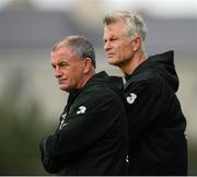 9 October 2013; Republic of Ireland interim manager Noel King, left, with Ruud Dokter, High Performance Director, Republic of Ireland during squad training ahead of their 2014 FIFA World Cup Qualifier, Group C, game against Germany on Friday. Republic of Ireland Squad Training, Gannon Park, Malahide, Co. Dublin. Picture credit: David Maher / SPORTSFILE