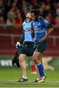 5 October 2013; Lote Tuqiri, Leinster, leaves the pitch with an injury. Celtic League 2013/14, Round 5, Munster v Leinster, Thomond Park, Limerick. Picture credit: Stephen McCarthy / SPORTSFILE