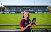 9 April 2025; Emma Doherty of Galway United pictured with her SSE Airtricity Women’s Premier Division Player of the Month Award for March at Eamon Deacy Park in Galway. Photo by Sam Barnes/Sportsfile