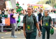 8 April 2025; Caitlin Hayes of Republic of Ireland arrives for the UEFA Women's Nations League B match between Republic of Ireland and Greece at Tallaght Stadium in Dublin. Photo by Stephen McCarthy/Sportsfile