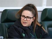 8 April 2025; Republic of Ireland performance analyst Rhianna Farr before the UEFA Women's Nations League B match between Republic of Ireland and Greece at Tallaght Stadium in Dublin. Photo by Stephen McCarthy/Sportsfile