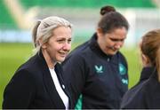 8 April 2025; Republic of Ireland head coach Carla Ward before the UEFA Women's Nations League B match between Republic of Ireland and Greece at Tallaght Stadium in Dublin. Photo by Stephen McCarthy/Sportsfile