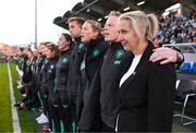 8 April 2025; Republic of Ireland head coach Carla Ward before the UEFA Women's Nations League B match between Republic of Ireland and Greece at Tallaght Stadium in Dublin. Photo by Stephen McCarthy/Sportsfile