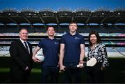 9 April 2025; In attendance at the launch of the Bord Gáis Energy GAA Legends Tour Series of Croke Park for 2025 are Croke Park Stadium Director Peter McKenna and Director of Marketing at Bord Gáis Energy, Meadhbh Quin with Monaghan football legend, Conor McManus and Kilkenny hurling star, Walter Walsh. After over a decade of partnership, the Bord Gáis Energy Legends Tour Series of Croke Park returns once again for 2025 and includes a star-studded line up of Gaelic Games players. For a full schedule of the Bord Gáis Energy GAA Legends Tour Series of Croke Park and details of how to book a place on a tour, visit crokepark.ie/legends. Booking is essential as the tours sell out quickly. Photo by David Fitzgerald/Sportsfile