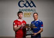 10 April 2025; David Walsh of Cork and Paul Brady of Cavan in attendance at the 2025 oneills.com 4-Wall Men's & Ladies' Senior Singles All Ireland Championship Launch at the National Handball Centre in Croke Park, Dublin. Photo by David Fitzgerald/Sportsfile