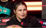 9 April 2025; Katie Taylor during the kick-off press conference for Taylor v Serrano 3 at The Theater at Madison Square Garden in New York, USA. Photo by Tom Horak/Sportsfile