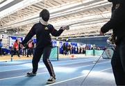 10 April 2025; Olympic athletes Kellie Harrington and Philip Doyle, along with Paralympian Orla Comerford, who are all Dare to Believe ambassadors, attended the Dare to Believe booth at PE Expo 2025, sponsored by Allianz, at the Sport Ireland National Indoor Arena in Dublin. Pictured at the Dare to Believe PE Expo 2025 is Kayla O'Connor. Photo by David Fitzgerald/Sportsfile