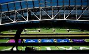 11 April 2025; Groundsman Sean Moore lines the pitch before the Investec Champions Cup quarter-final match between Leinster and Glasgow Warriors at the Aviva Stadium in Dublin. Photo by Brendan Moran/Sportsfile