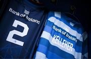 11 April 2025; The jersey of Rónan Kelleher in the Leinster dressingroom before the Investec Champions Cup quarter-final match between Leinster and Glasgow Warriors at the Aviva Stadium in Dublin. Photo by Brendan Moran/Sportsfile