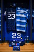 11 April 2025; The kit of Robbie Henshaw in the Leinster dressingroom before the Investec Champions Cup quarter-final match between Leinster and Glasgow Warriors at the Aviva Stadium in Dublin. Photo by Brendan Moran/Sportsfile