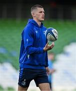 11 April 2025; Sam Prendergast of Leinster walks the pitch before the Investec Champions Cup quarter-final match between Leinster and Glasgow Warriors at the Aviva Stadium in Dublin. Photo by Brendan Moran/Sportsfile