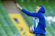 11 April 2025; Sam Prendergast of Leinster checks the direction of the wind before the Investec Champions Cup quarter-final match between Leinster and Glasgow Warriors at the Aviva Stadium in Dublin. Photo by Brendan Moran/Sportsfile