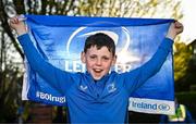 11 April 2025; Leinster supporter Ben Brady, aged 10, from Greystones in Wicklow, the Investec Champions Cup quarter-final match between Leinster and Glasgow Warriors at the Aviva Stadium in Dublin. Photo by Sam Barnes/Sportsfile