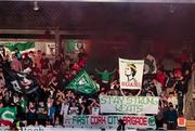 11 April 2025; Cork City supporters display a banner in support for injured Cork City player Ruairí Keating during the SSE Airtricity Men's Premier Division match between Cork City and St Patrick's Athletic at Turner's Cross in Cork. Photo by Michael P Ryan/Sportsfile