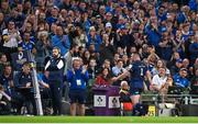 11 April 2025; Cian Healy of Leinster is substituted during the Investec Champions Cup quarter-final match between Leinster and Glasgow Warriors at the Aviva Stadium in Dublin. Photo by Ramsey Cardy/Sportsfile
