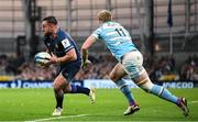11 April 2025; Rónan Kelleher of Leinster in action against Kyle Steyn of Glasgow Warriors during the Investec Champions Cup quarter-final match between Leinster and Glasgow Warriors at the Aviva Stadium in Dublin. Photo by Ramsey Cardy/Sportsfile