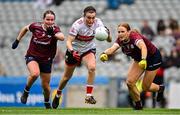 12 April 2025; Hannah Looney of Cork in action against Nicola Ward, left, and Siobhan Divilly of Galway during the Lidl Ladies National Football League Division 2 final match between Cork and Galway at Croke Park in Dublin. Photo by Sam Barnes/Sportsfile
